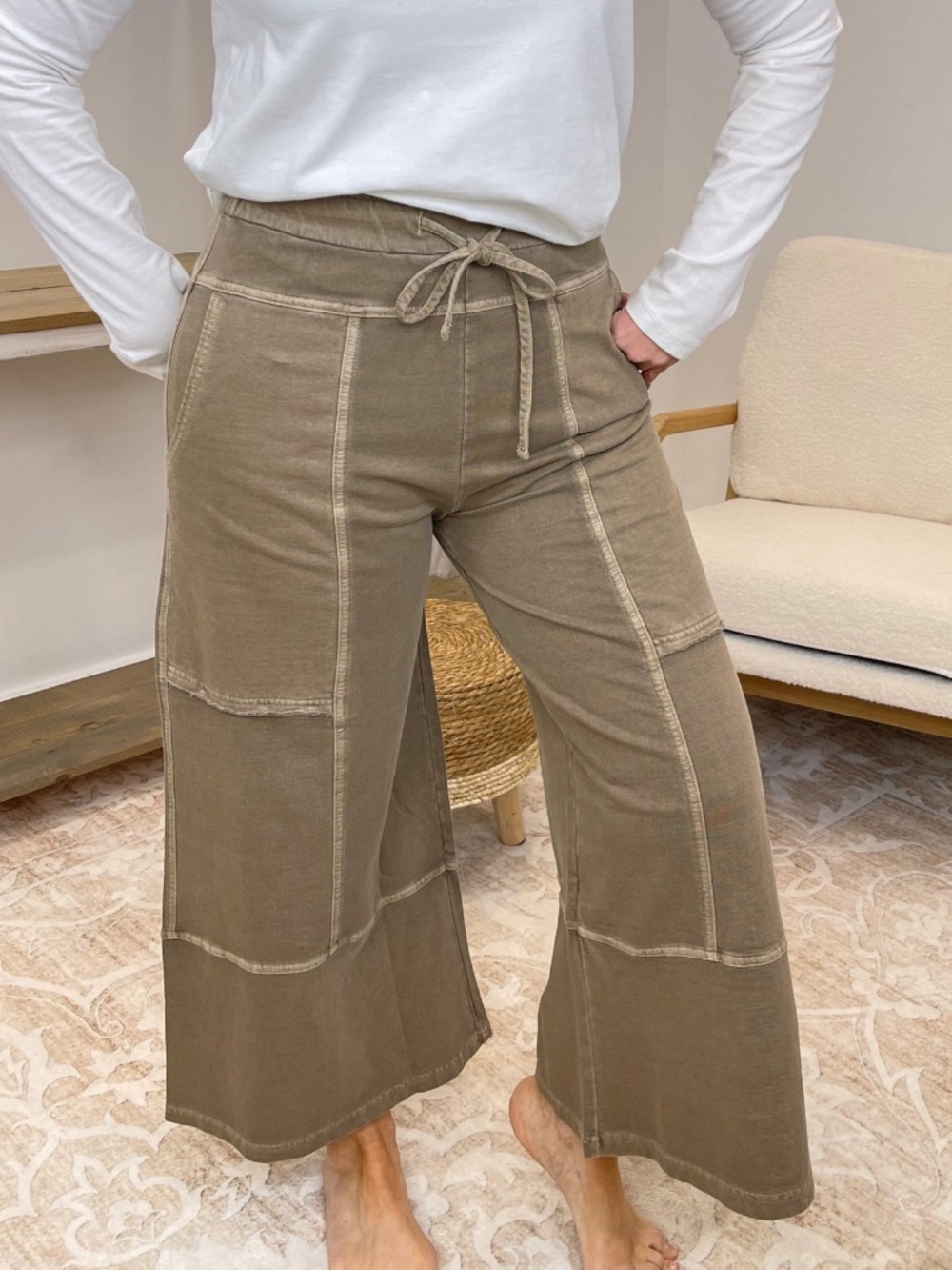 Boho Straight Slim Wide Leg Pant